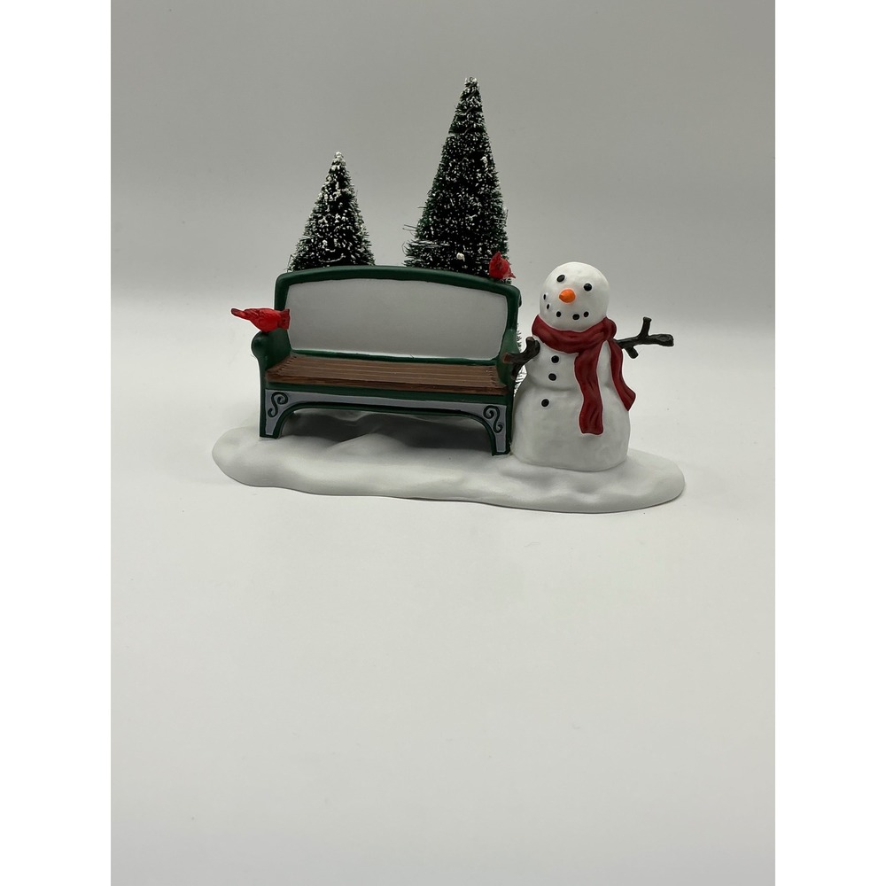 Department 56 Village Our‎ Own Village Park Bench Snowman Christmas Decor 2211